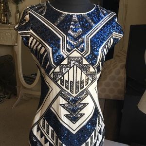 Express Blue Sequin Dress
